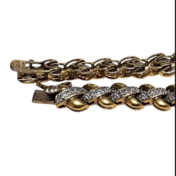 ROSS SIMON 925 Gold Vermeil two tone Bracelet - Picture 6 of 7